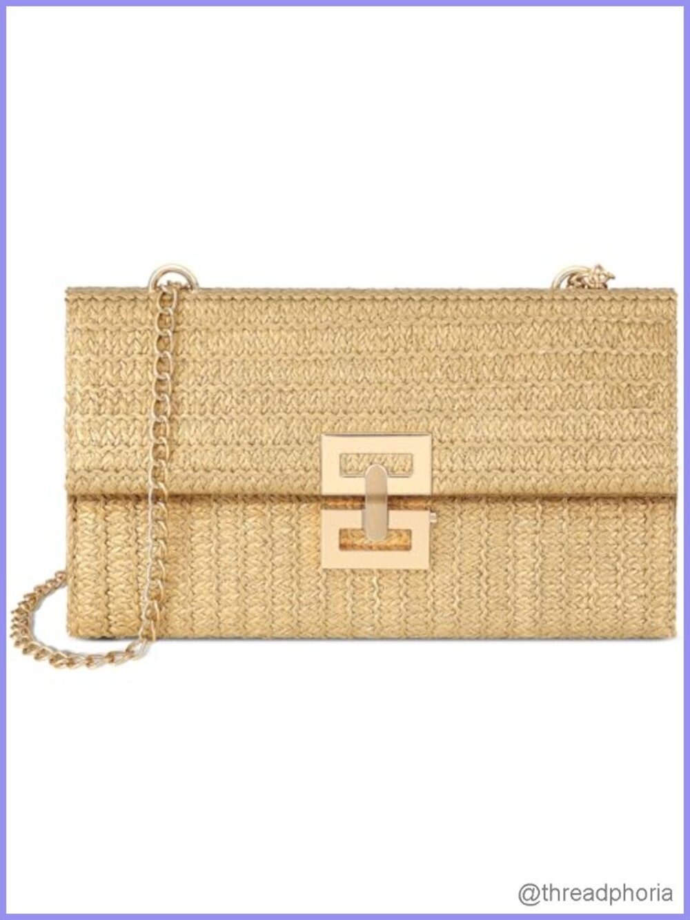 Straw Crossbody Shoulder Bag Womens Woven Clutch Chain Summer Purse